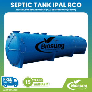 Septic tank fiberglass biotech merek Biosung ukuran custom untuk fasilitas usaha dan pergudangan kapasitas sangat besar