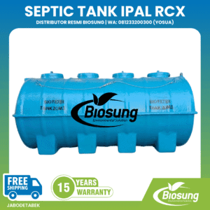 Septic tank fiberglass biotech merek Biosung ukuran custom untuk fasilitas usaha dan pergudangan kapasitas sangat besar